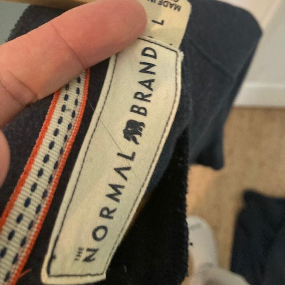 The Normal Brand Navy Blue LS Everyday Henley S L - Picture 3 of 3